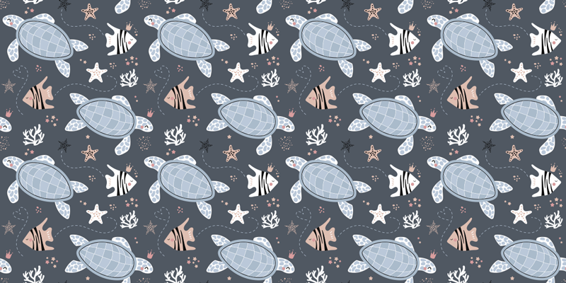 Animal vinyl rug whimsical turtle design - TenStickers