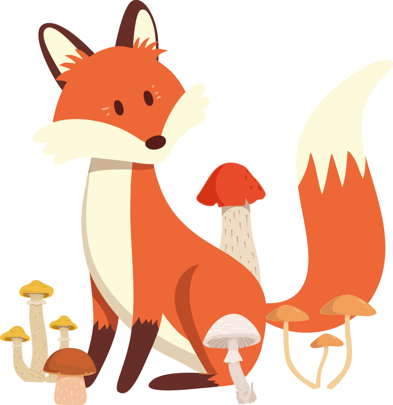 Animal vinyl rug whimsical fox design - TenStickers