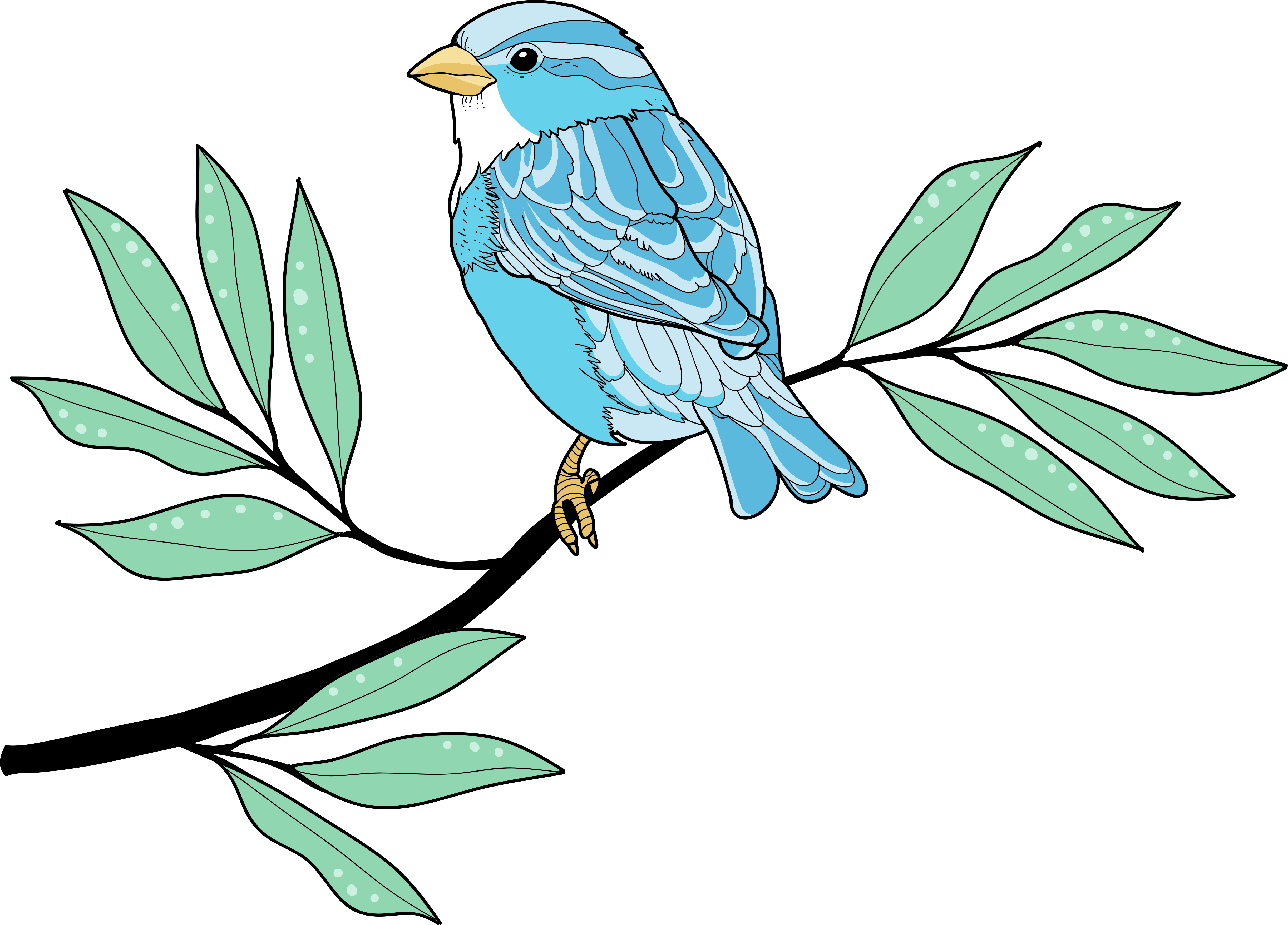 Animal vinyl rug blue feathered bird - TenStickers