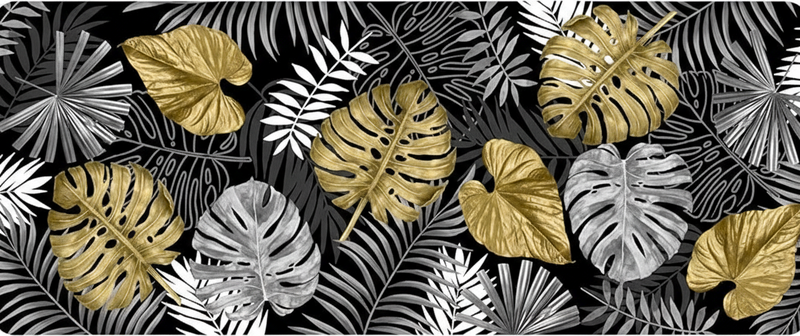 Kitchen vinyl rug luxurious gilded jungle - TenStickers