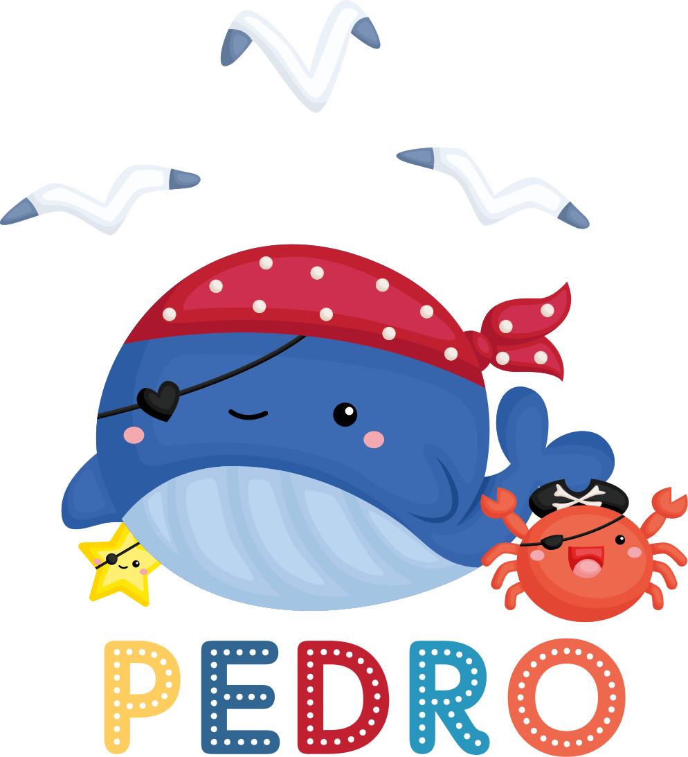 Animal vinyl rug cute pirate whale - TenStickers