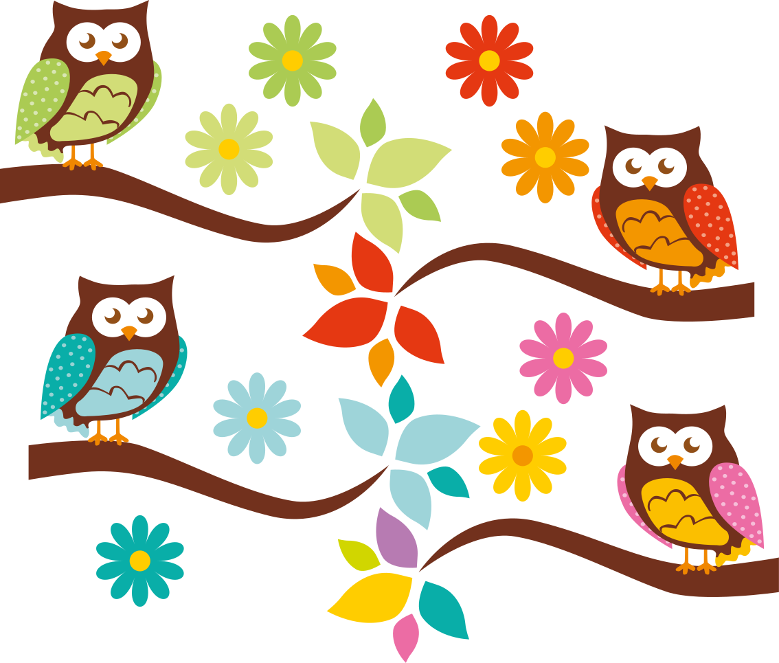 Animal vinyl rug colorful owl design - TenStickers