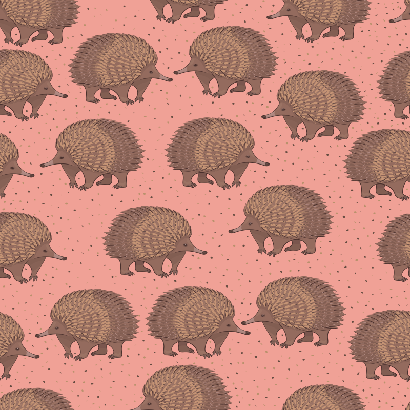 Animal vinyl rug hedgehog pattern background - TenStickers