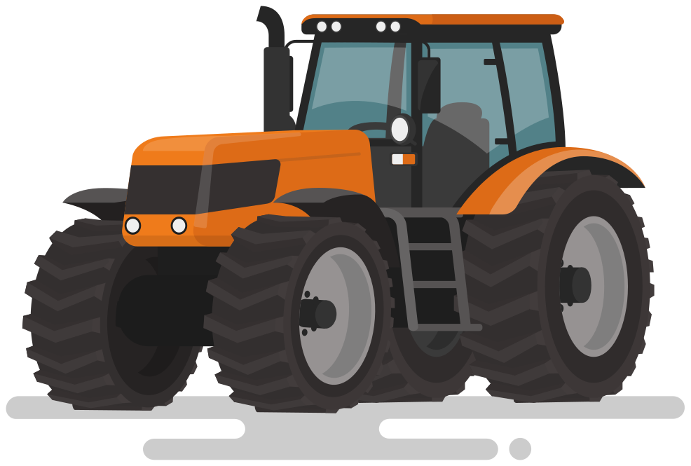 Animal vinyl rug tractor with big wheels - TenStickers