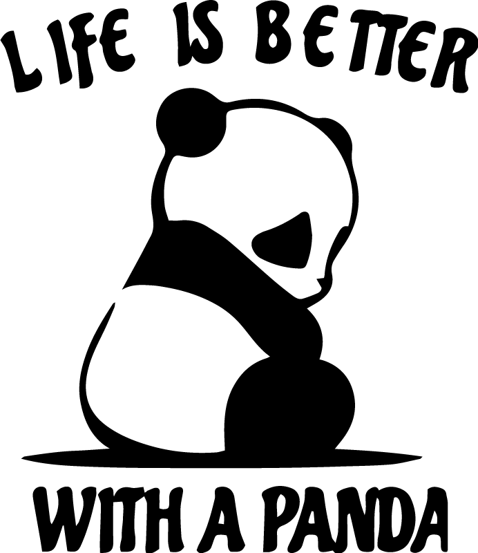 Panda illustration quote animal vinyl rug - TenStickers