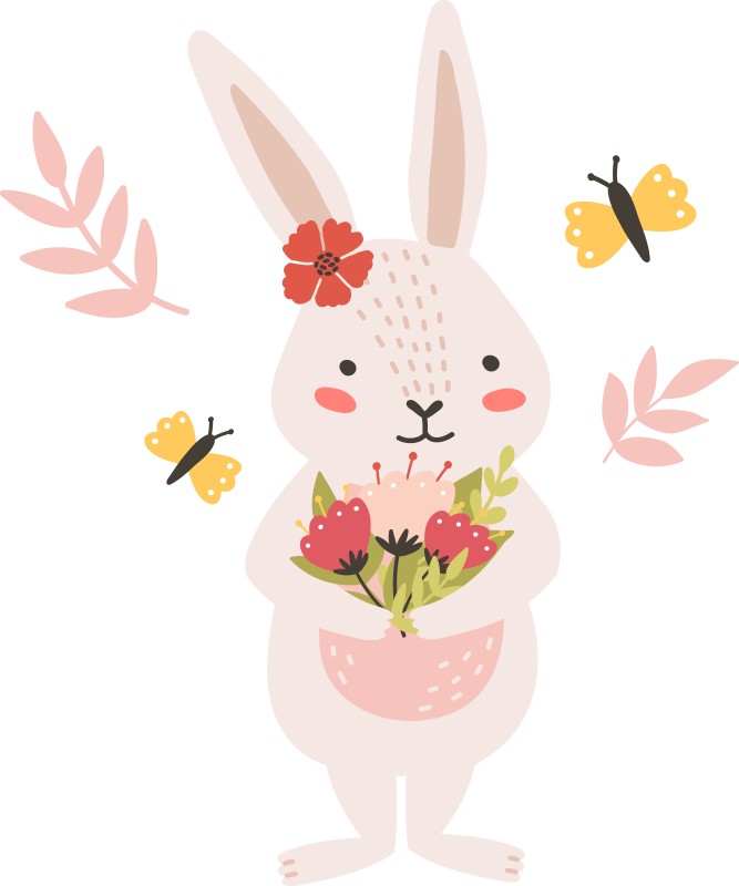 Animal vinyl rug with cute rabbit design - TenStickers