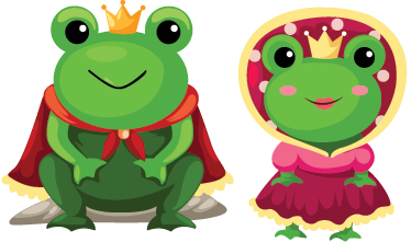 Animal vinyl rug featuring king and queen frogs - TenStickers