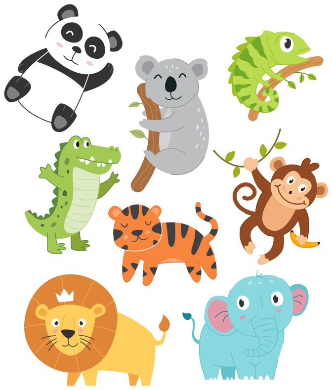 Animal vinyl rug with hand-drawn autumn creatures - TenStickers