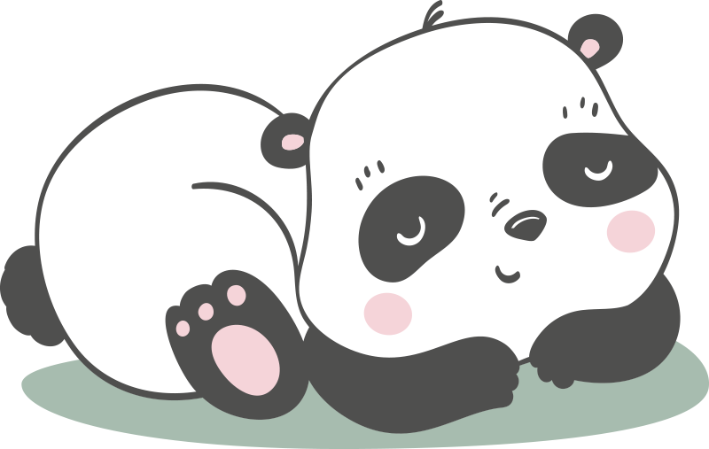 Animal vinyl rug with panda illustration - TenStickers