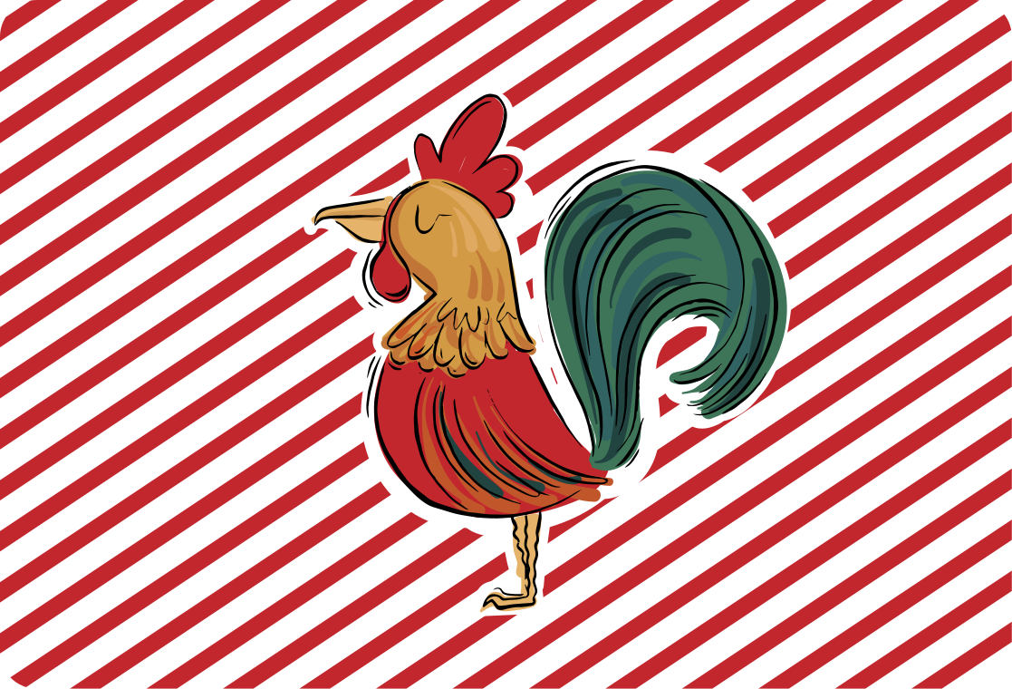 Animal vinyl rug coloured rooster design original - TenStickers