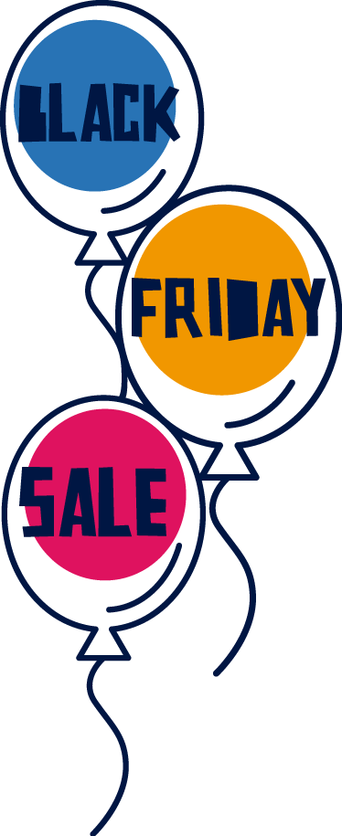 Black friday vinyl rug with colorful air balloons - TenStickers