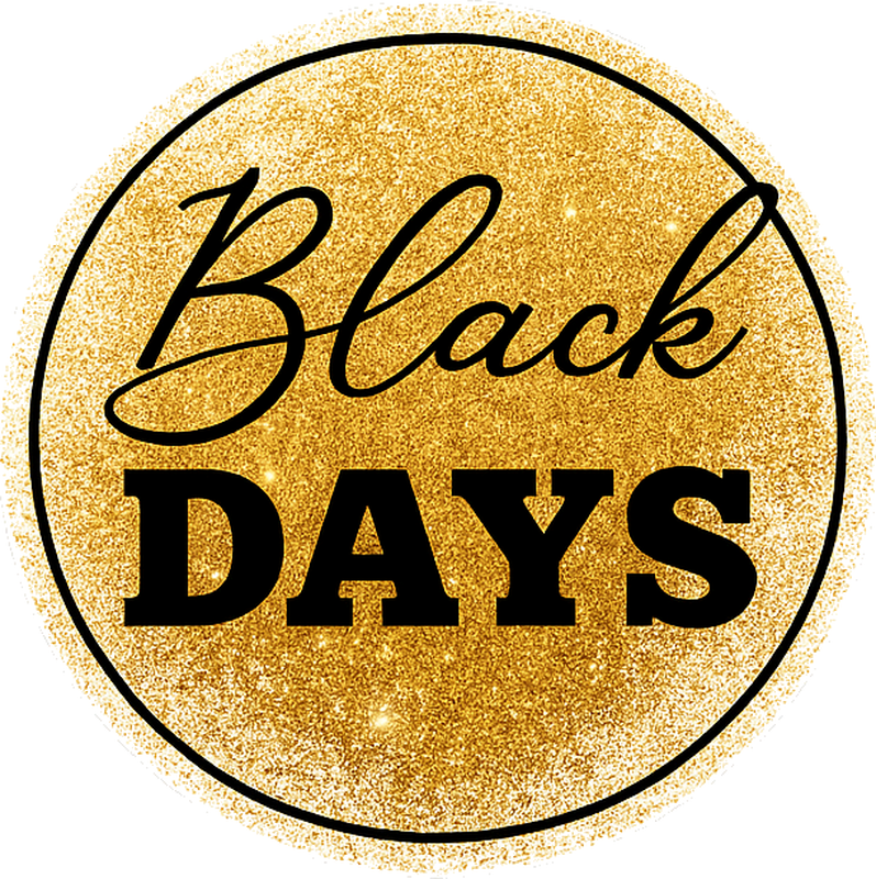 Black friday vinyl rug white and golden "black days" - TenStickers