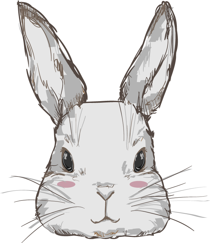 Cute rabbit head animal vinyl rug - TenStickers