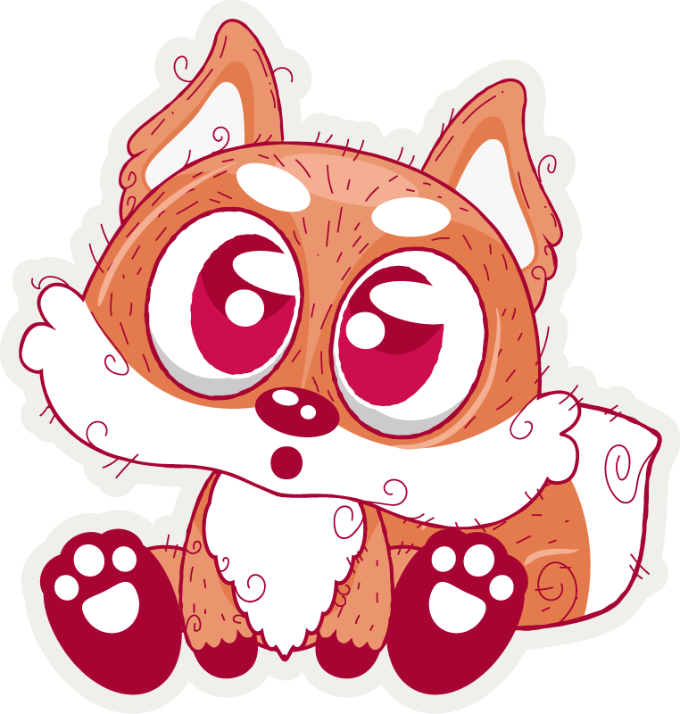 Cute anime fox animal vinyl rug - TenStickers