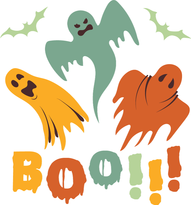Halloween vinyl rug boo ghost design - TenStickers