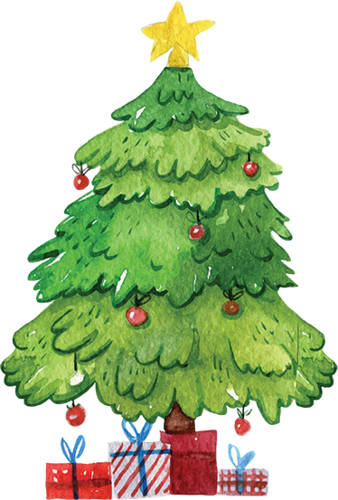 Christmas vinyl rug tree with presents - TenStickers