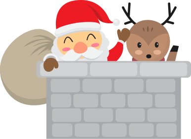 Christmas vinyl rug santa and reindeer design - TenStickers