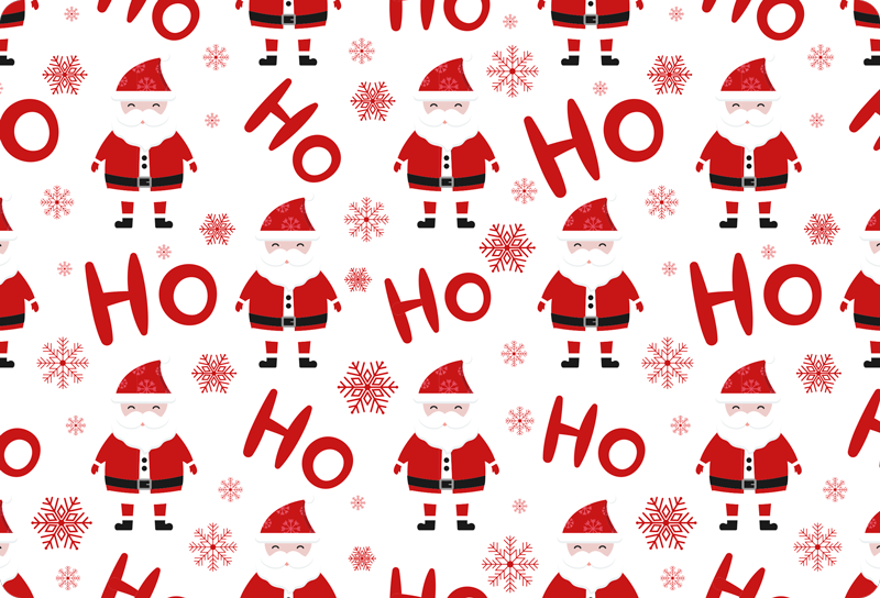 Christmas vinyl rug santa claus hohoho design - TenStickers