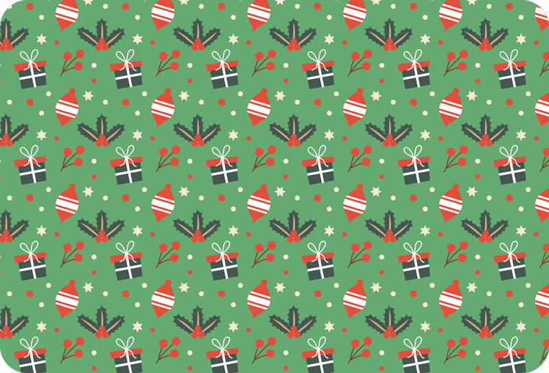 Christmas vinyl rug christmast candy pattern green - TenStickers
