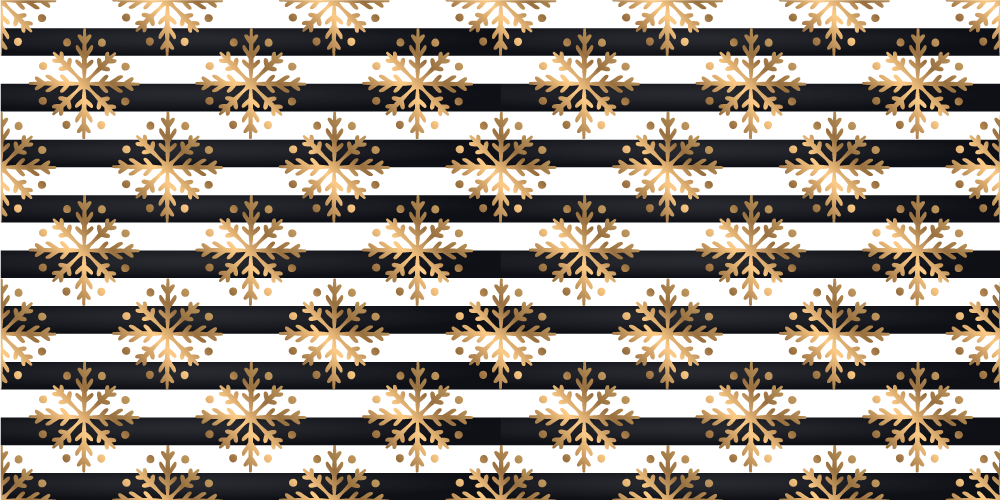 Christmas vinyl rug with golden snowflakes stripes - TenStickers