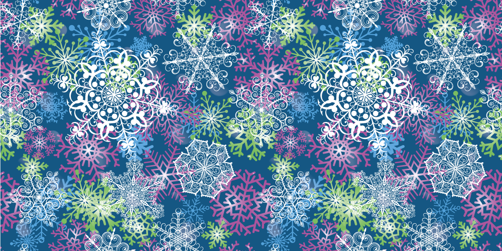 Christmas vinyl rug snowflakes on blue background - TenStickers