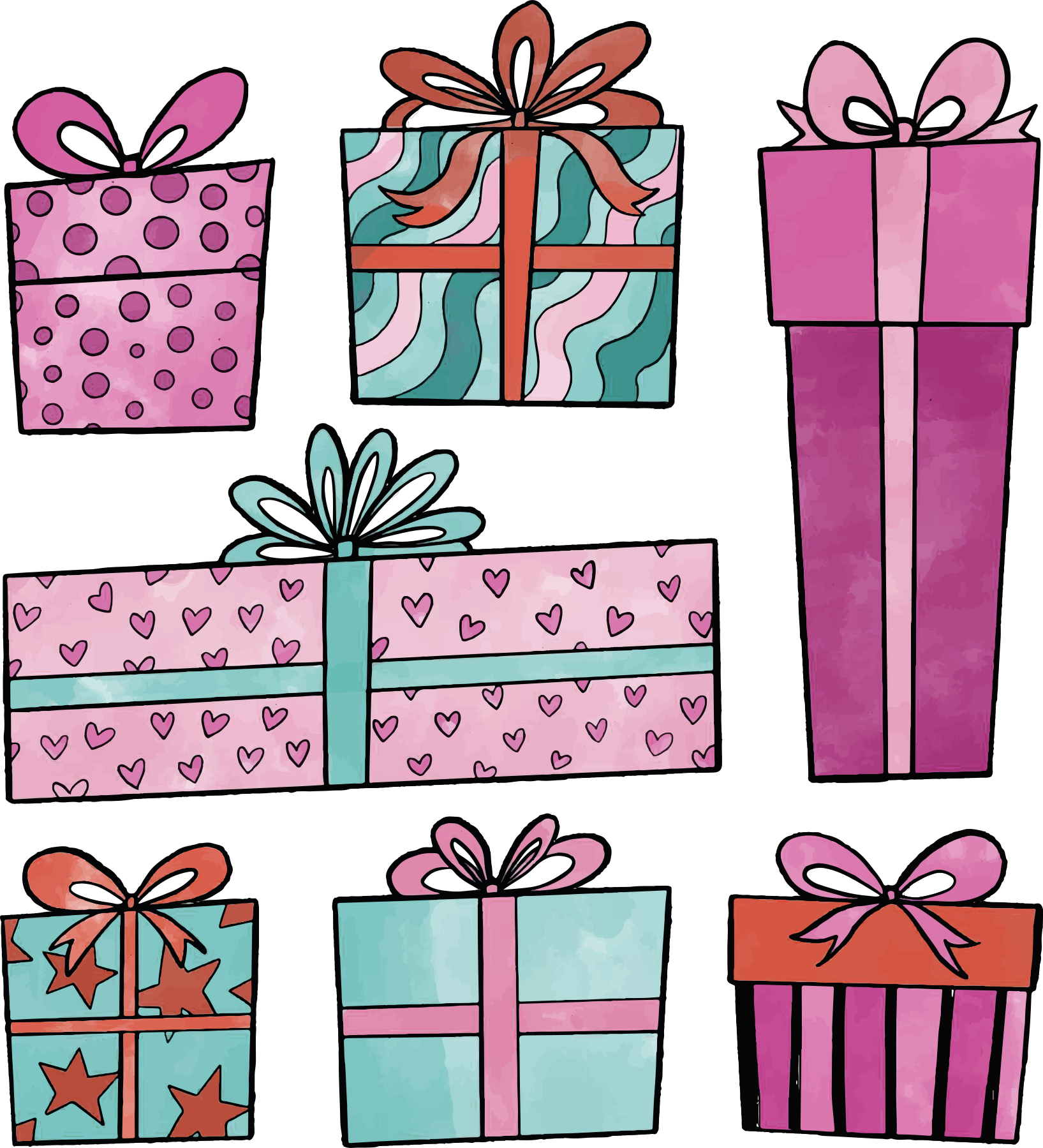 Christmas vinyl rug hand drawn holiday gift set - TenStickers