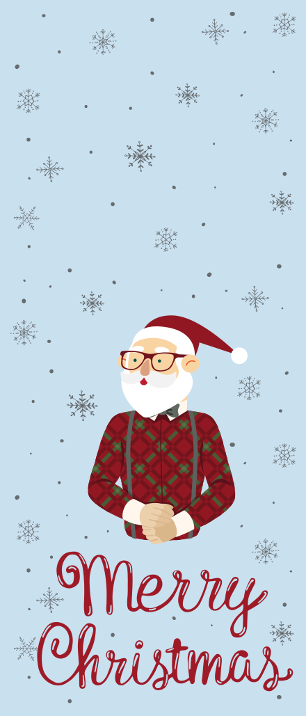 Christmas vinyl rug happy hipster christmas - TenStickers