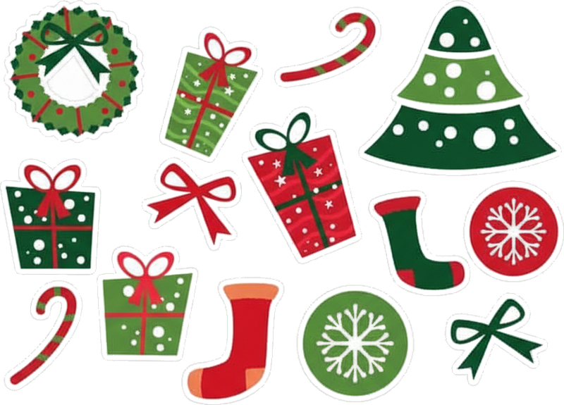 Christmas vinyl rug classic christmas motifs - TenStickers