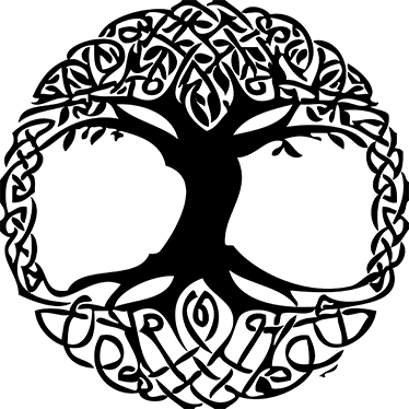 Flower vinyl rug celta black tree design - TenStickers