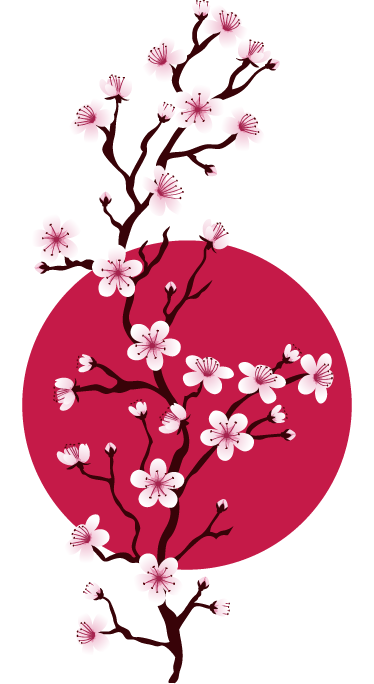 Flower vinyl rug cherry blossom branches design - TenStickers