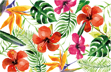 Colorful monstera flower vinyl rug - TenStickers