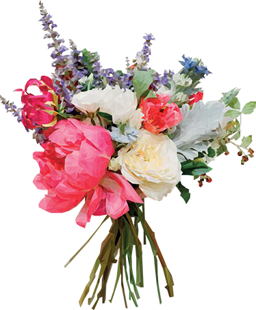 Flower vinyl rug geometric bouquet - TenStickers