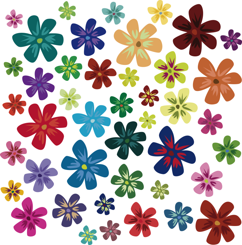 Flower vinyl rug colorful flower print - TenStickers