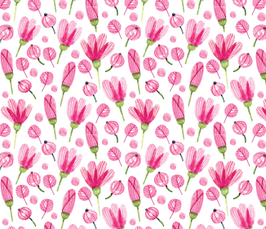 Pink aquarelle flowers flower vinyl rug - TenStickers