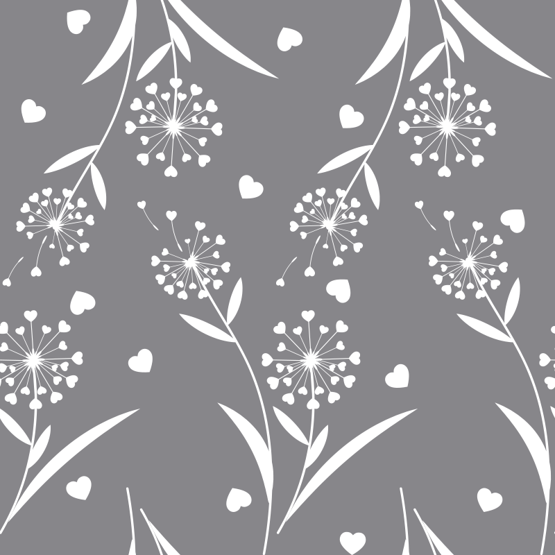White dandelions flower vinyl rug - TenStickers