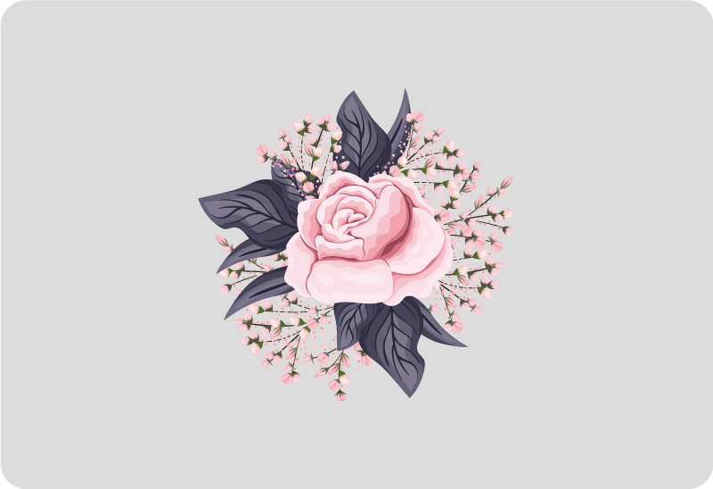 Flower vinyl rug with stunning pink floral design - TenStickers