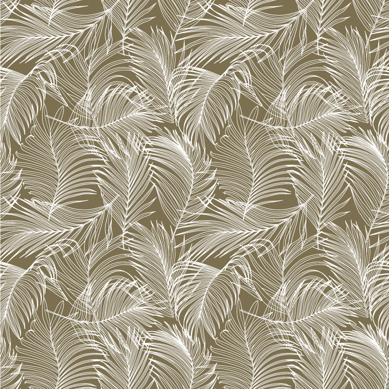 Graceful brown leaves flower vinyl rug - TenStickers