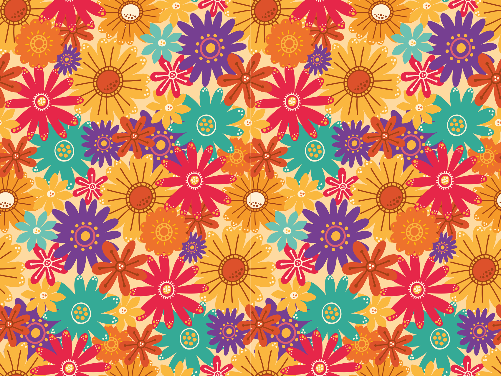 Flower vinyl rug abundance of flowers - TenStickers