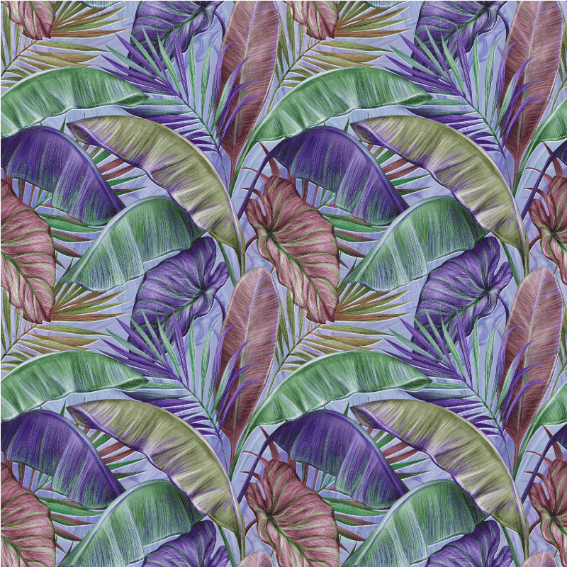 Flower vinyl rug tropical leaf design - TenStickers