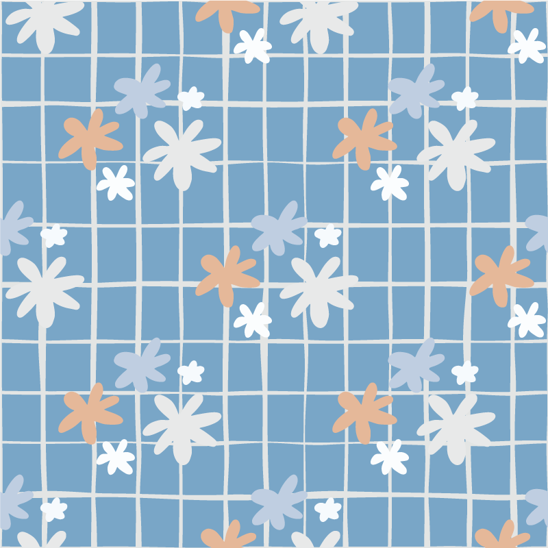 Flower vinyl rug floral element design - TenStickers