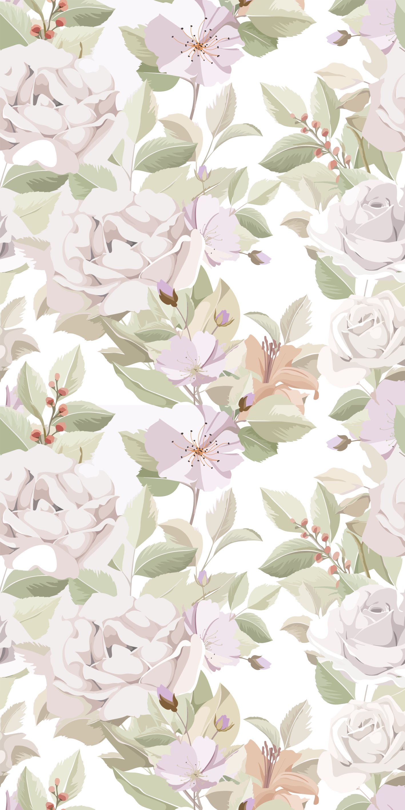 Flower vinyl rug with elegant floral design - TenStickers