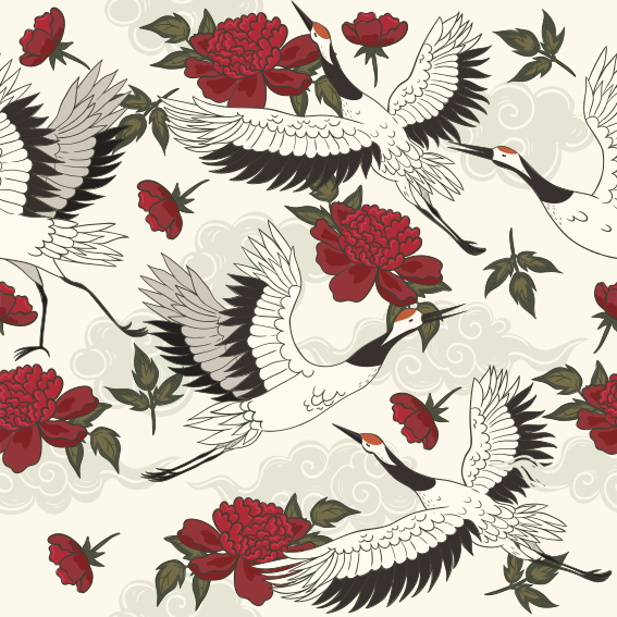 Calming earth tones flower vinyl rug - TenStickers