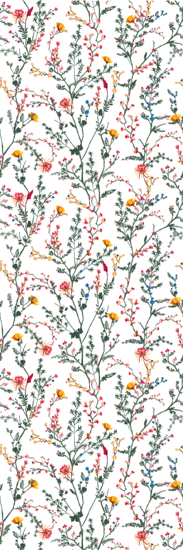 Flower vinyl rug thin minimalist garden design - TenStickers