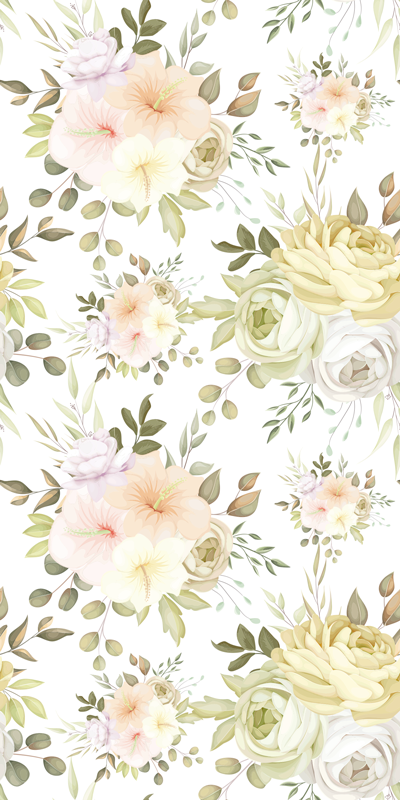 Flower vinyl rug with beautiful floral design - TenStickers