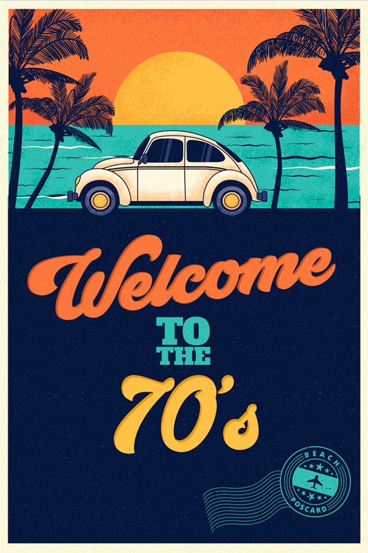 Vintage vinyl rug, step into the 70's vibe - TenStickers