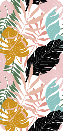 Flower vinyl rug in vibrant abstract floral design - TenStickers