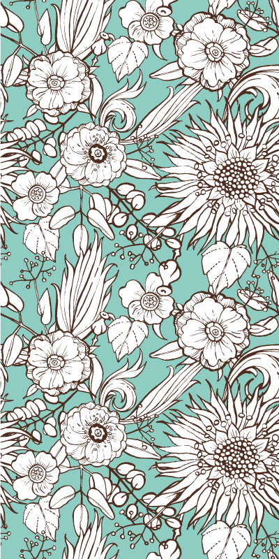 Flower vinyl rug with sunflower design - TenStickers