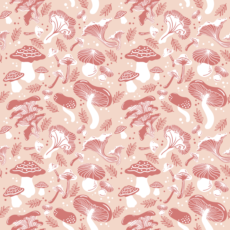 Flower vinyl rug forest mushrooms design - TenStickers