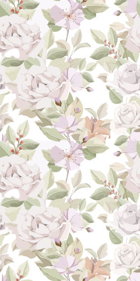 Flower vinyl rug with elegant floral design - TenStickers