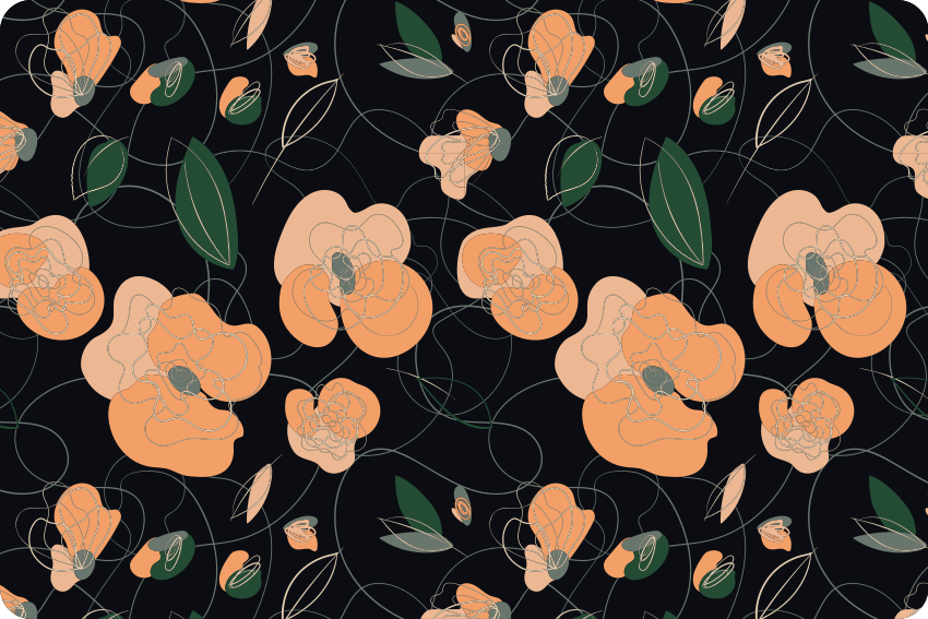 Flower vinyl rug in vibrant dark flora and fauna - TenStickers